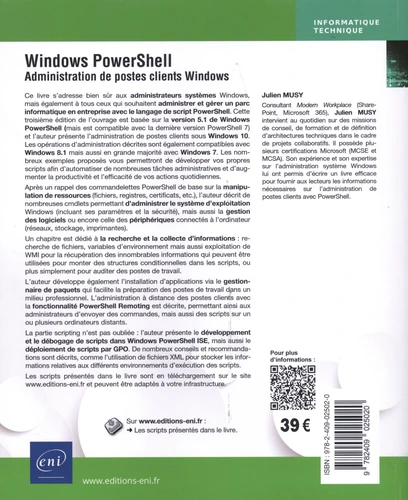 Windows PowerShell Administration de postes clients Windows2