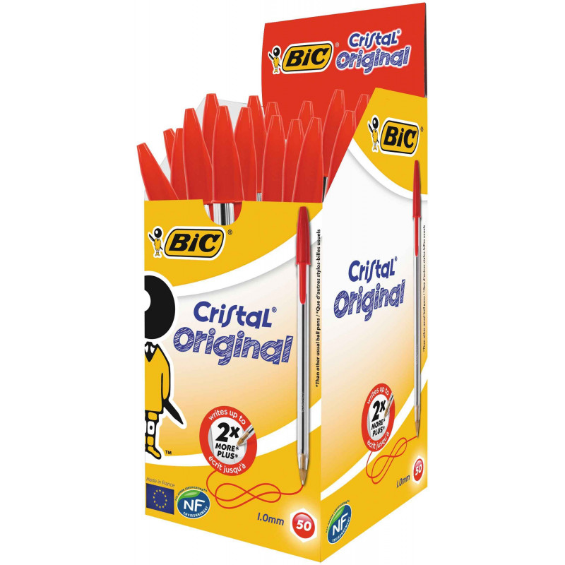 k020103 cristal medium 50 stylos billes rouge