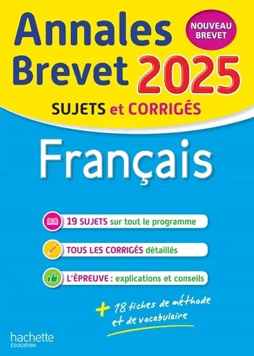 9782017268833 francais 3e annales brevet nouveau brevet