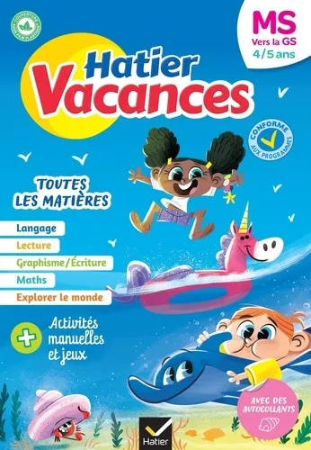 9782401094468 cahier de vacances ms vers la gs toutes les matieres