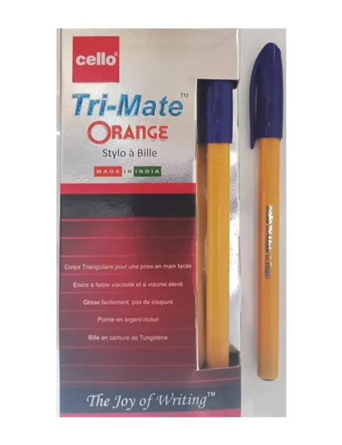 stylo trimate orange cello bleu