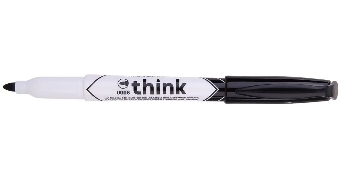 whiteboard marker deli 1 2mm tip black og 20186