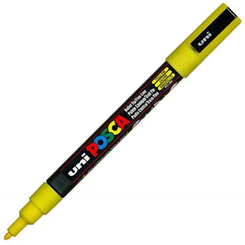 uni ball posca marqueur pointe fine jaune